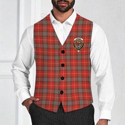 ScotsTee Shop Scottish Fraser Weathered Crest Tartan Waistcoat Sleeveless Suit Vest