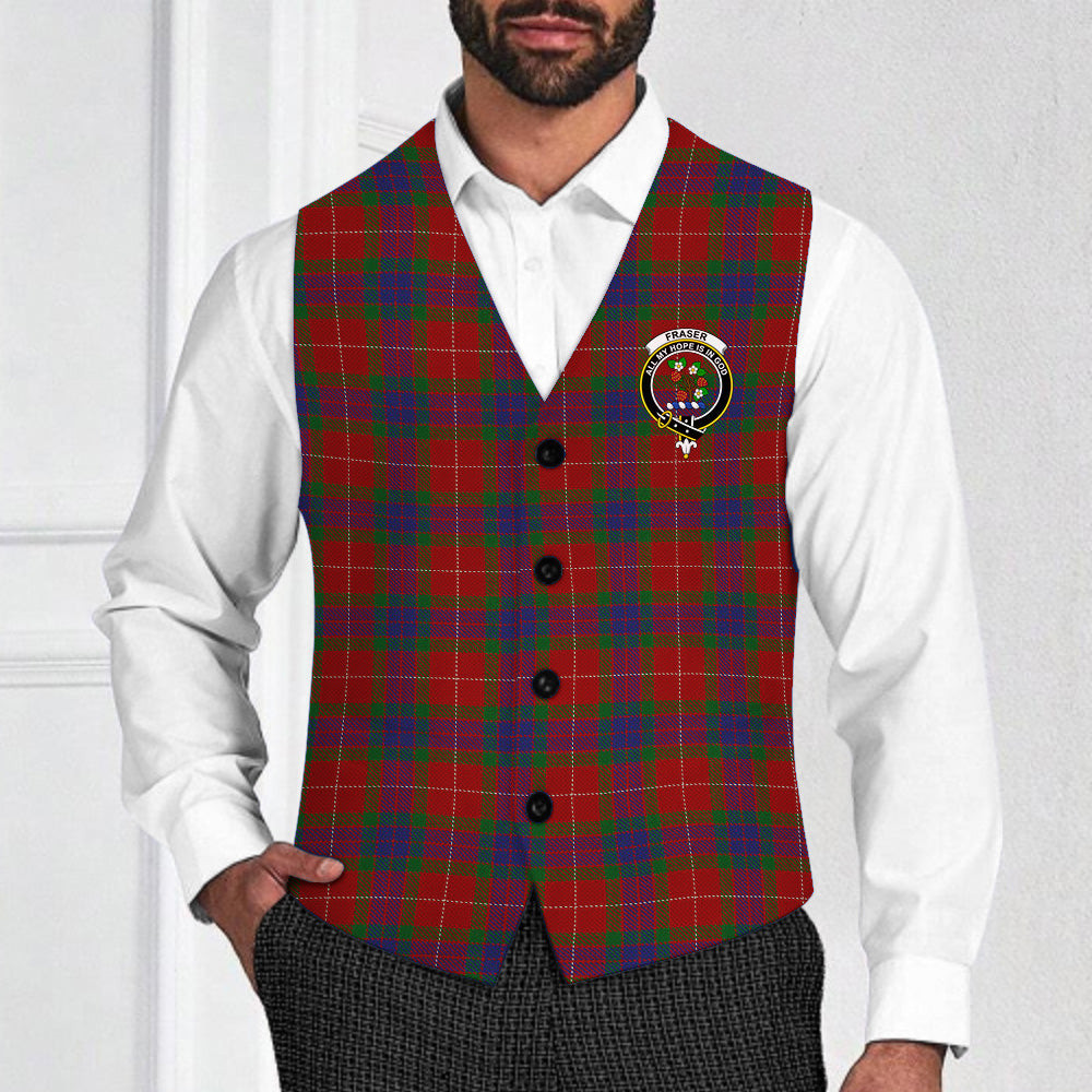 ScotsTee Shop Scottish Fraser 1842 Crest Tartan Waistcoat Sleeveless Suit Vest