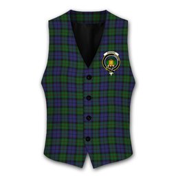 ScotsTee Shop Scottish Dundas Crest Tartan Waistcoat Sleeveless Suit Vest