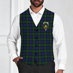 ScotsTee Shop Scottish Dundas Crest Tartan Waistcoat Sleeveless Suit Vest