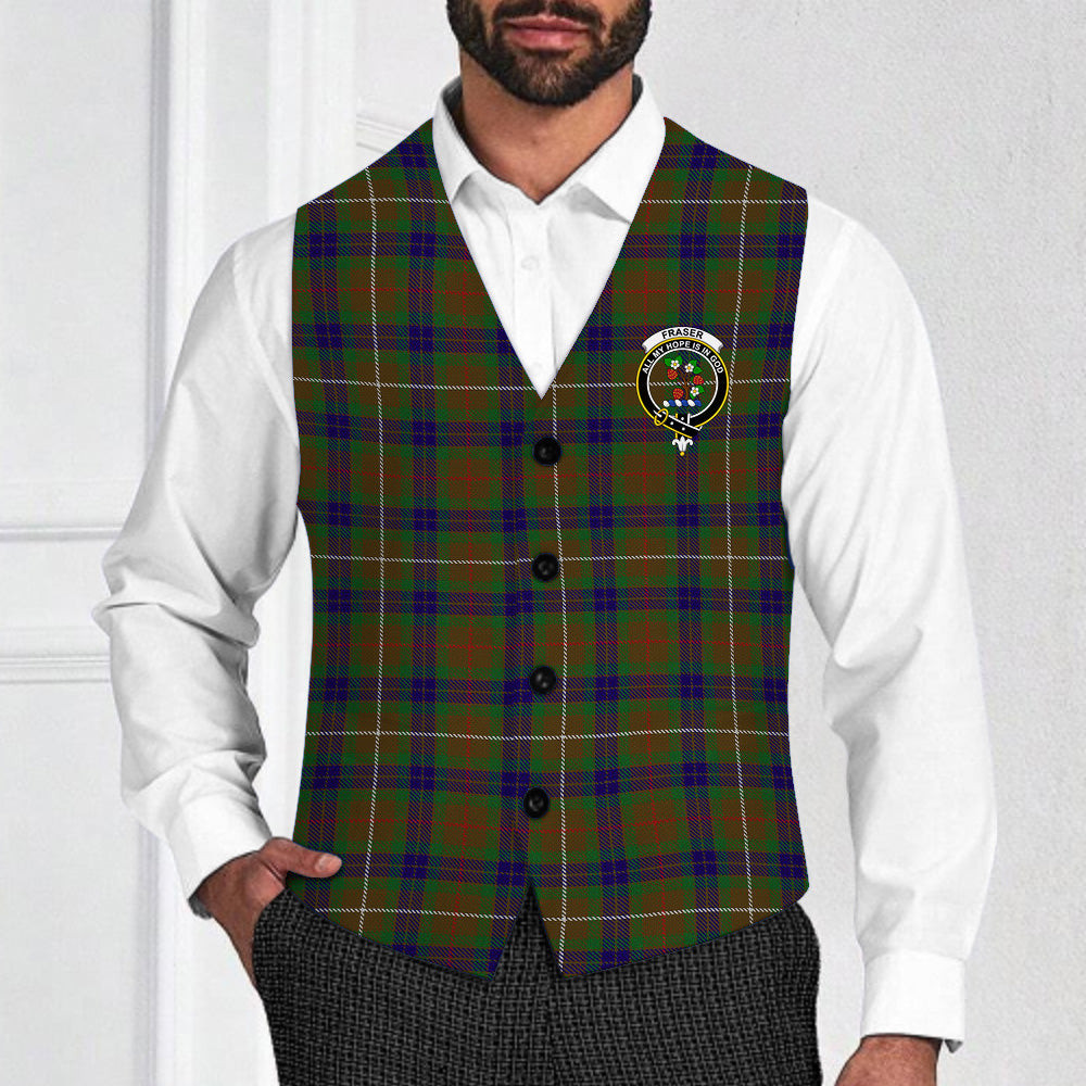 ScotsTee Shop Scottish Fraser Hunting 1 Crest Tartan Waistcoat Sleeveless Suit Vest
