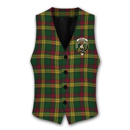 ScotsTee Shop Scottish McMillan Ancient Crest Tartan Waistcoat Sleeveless Suit Vest