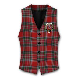 ScotsTee Shop Scottish McBain Crest Tartan Waistcoat Sleeveless Suit Vest