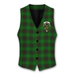 ScotsTee Shop Scottish Kircaldy SC Crest Tartan Waistcoat Sleeveless Suit Vest