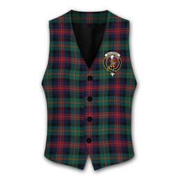 ScotsTee Shop Scottish MacLennan Modern Crest Tartan Waistcoat Sleeveless Suit Vest