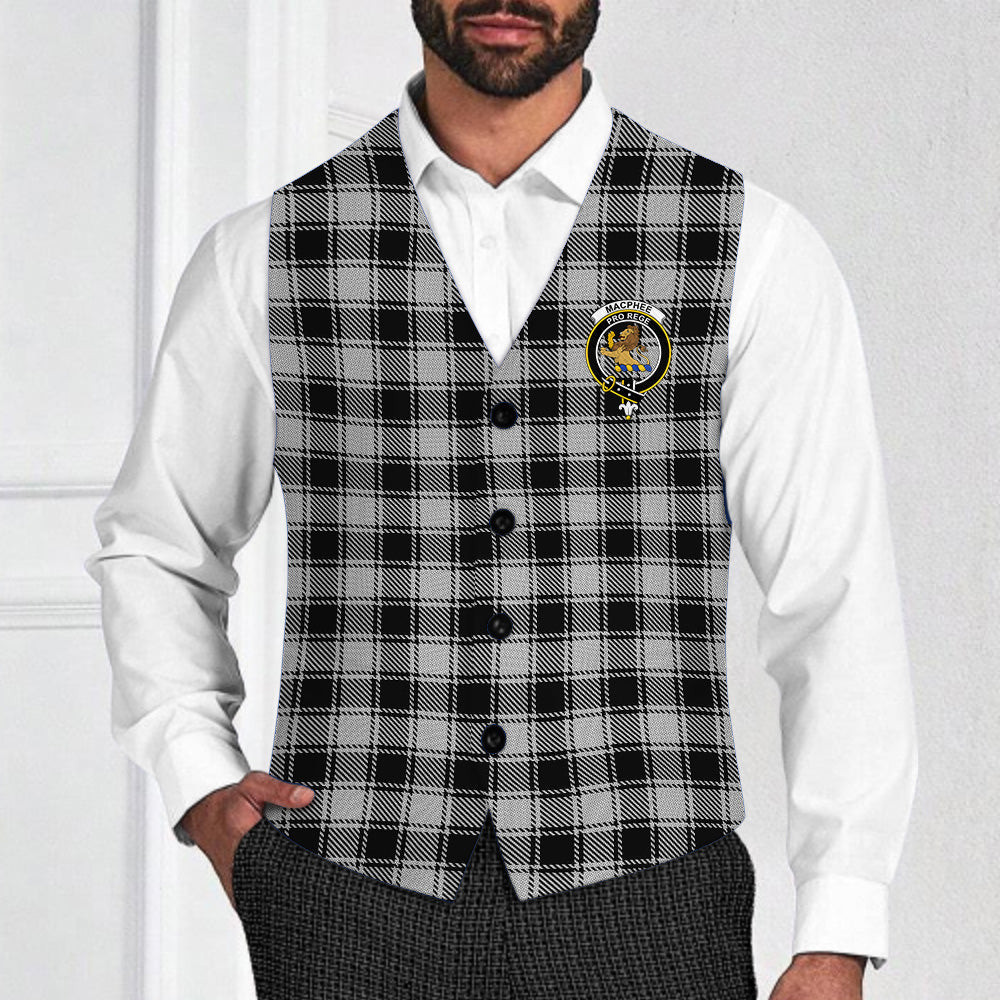 ScotsTee Shop Scottish MacPhee Black and White Crest Tartan Waistcoat Sleeveless Suit Vest