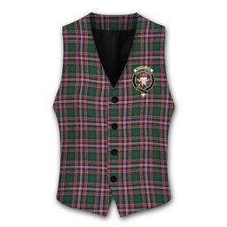 ScotsTee Shop Scottish McFarlane Hunting Modern Crest Tartan Waistcoat Sleeveless Suit Vest