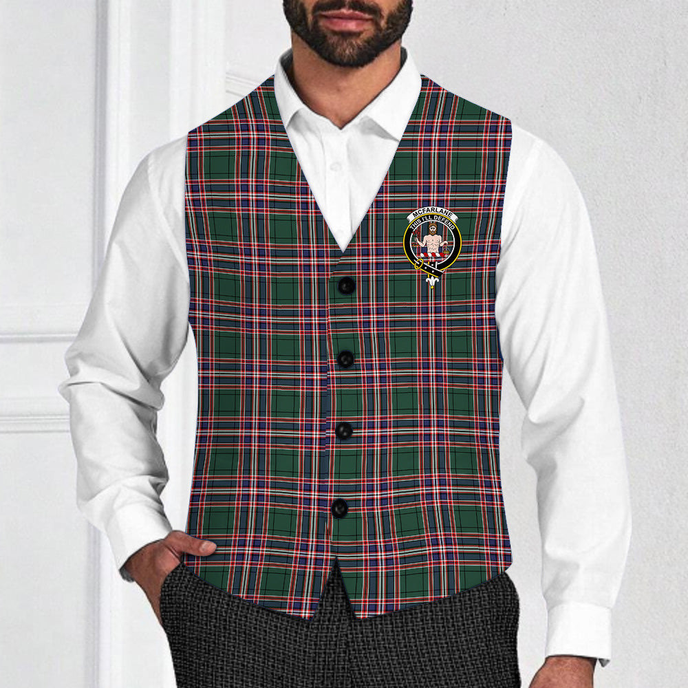 ScotsTee Shop Scottish McFarlane Hunting Modern Crest Tartan Waistcoat Sleeveless Suit Vest