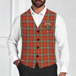 ScotsTee Shop Scottish Morrison Red Ancient Crest Tartan Waistcoat Sleeveless Suit Vest
