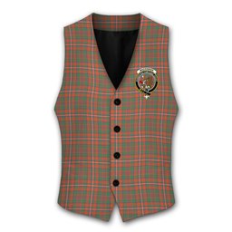 ScotsTee Shop Scottish MacKinnon Ancient Crest Tartan Waistcoat Sleeveless Suit Vest