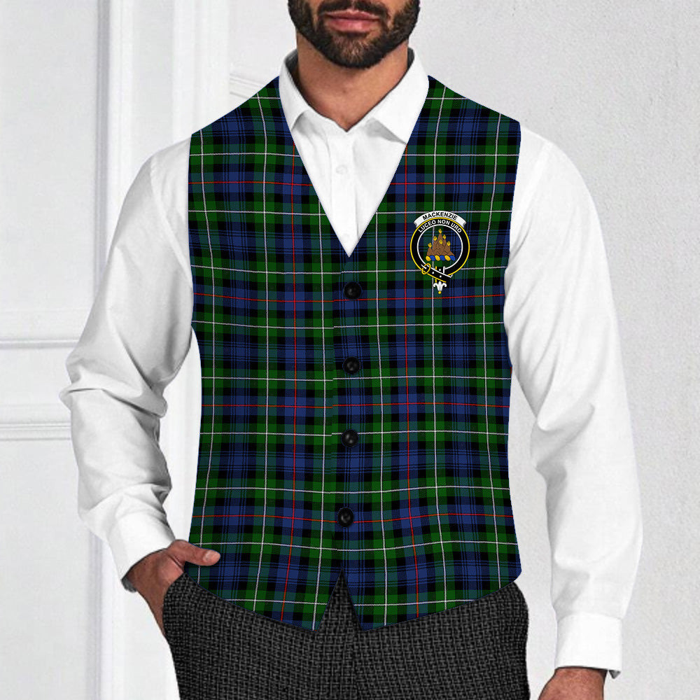 ScotsTee Shop Scottish MacKenzie Modern SC Crest Tartan Waistcoat Sleeveless Suit Vest