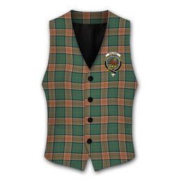 ScotsTee Shop Scottish Pollock Crest Tartan Waistcoat Sleeveless Suit Vest