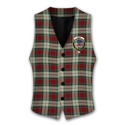 ScotsTee Shop Scottish Rose White Dress Crest Tartan Waistcoat Sleeveless Suit Vest