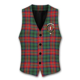 ScotsTee Shop Scottish MacCulloch Modern Crest Tartan Waistcoat Sleeveless Suit Vest