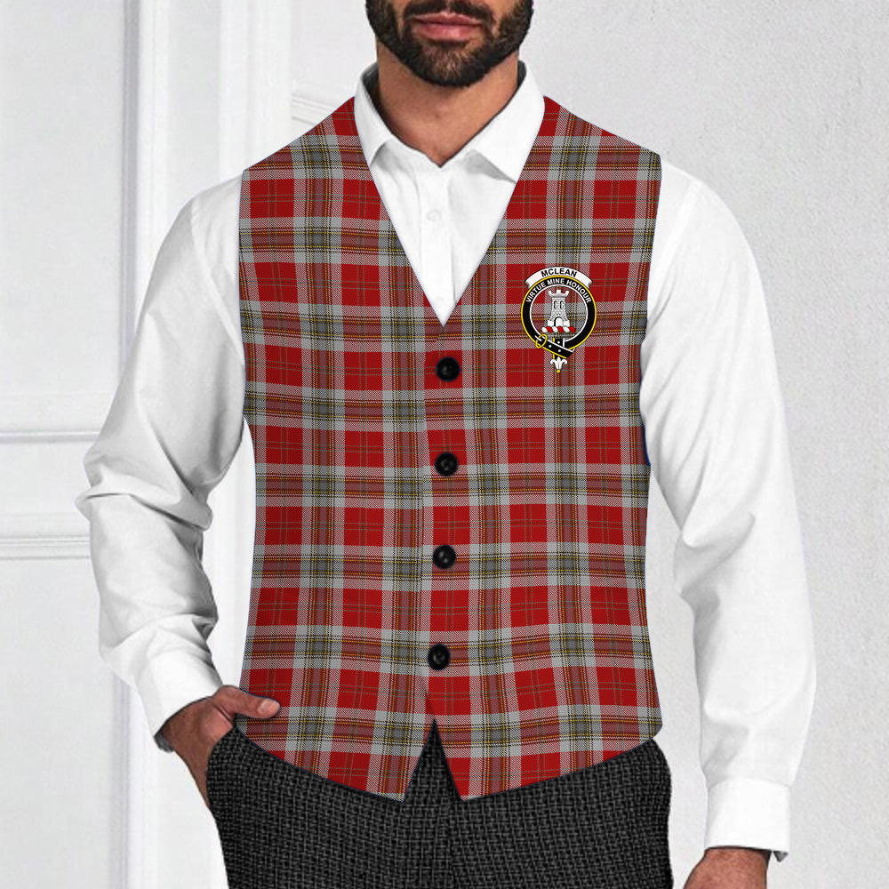 ScotsTee Shop Scottish McLean of Duart Dress Red Crest Tartan Waistcoat Sleeveless Suit Vest