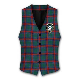 ScotsTee Shop Scottish Jardine Dress Modern Crest Tartan Waistcoat Sleeveless Suit Vest