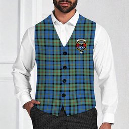ScotsTee Shop Scottish MacLeod of Harris Ancient Crest Tartan Waistcoat Sleeveless Suit Vest