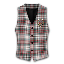 ScotsTee Shop Scottish MacBean Dress Modern Crest Tartan Waistcoat Sleeveless Suit Vest