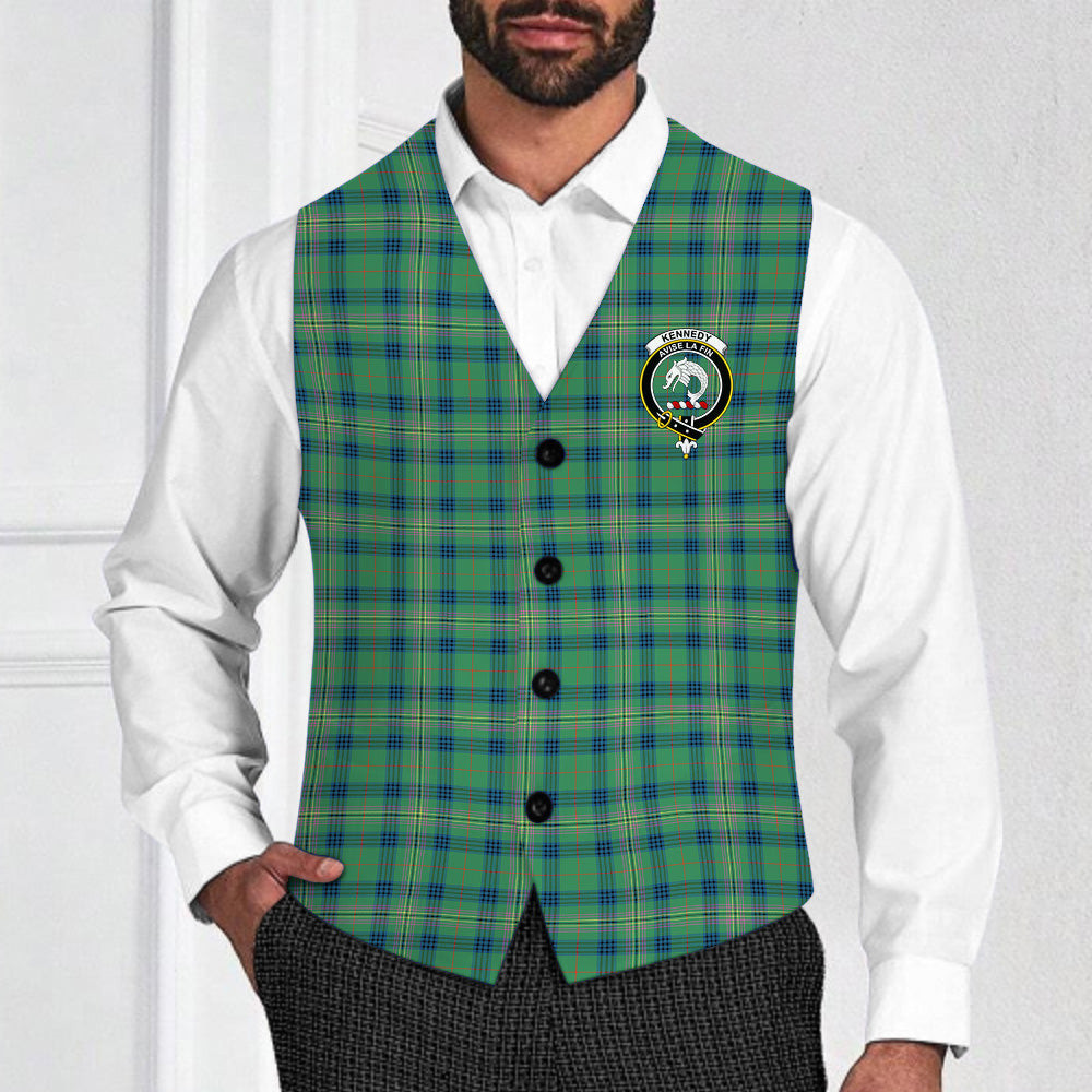 ScotsTee Shop Scottish Kennedy Ancient Crest Tartan Waistcoat Sleeveless Suit Vest