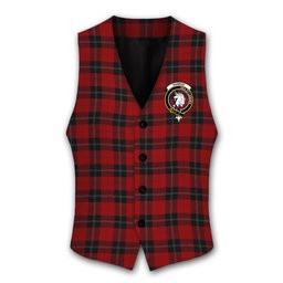 ScotsTee Shop Scottish Ramsay Red Crest Tartan Waistcoat Sleeveless Suit Vest