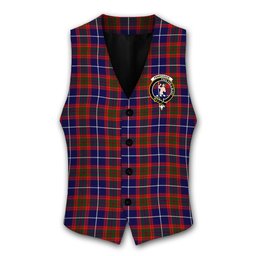 ScotsTee Shop Scottish Pennycook Modern Crest Tartan Waistcoat Sleeveless Suit Vest