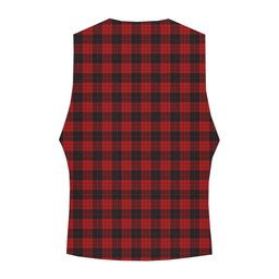 ScotsTee Shop Scottish McLeod Black and Red Crest Tartan Waistcoat Sleeveless Suit Vest