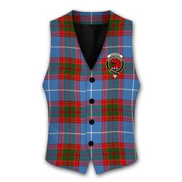 ScotsTee Shop Scottish Sideserf Crest Tartan Waistcoat Sleeveless Suit Vest