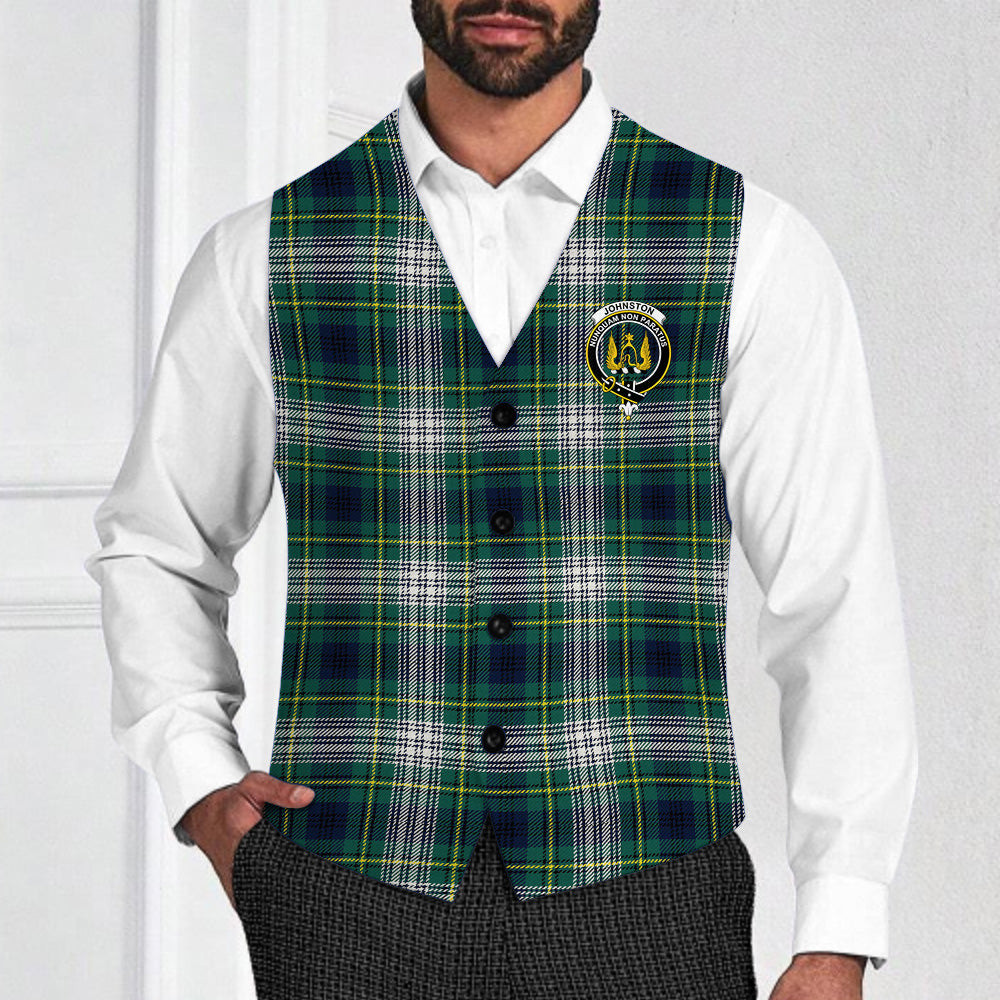 ScotsTee Shop Scottish Johnstone Dress Modern Crest Tartan Waistcoat Sleeveless Suit Vest