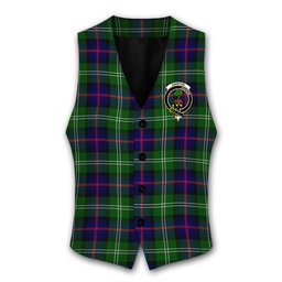 ScotsTee Shop Scottish Swinton SC Crest Tartan Waistcoat Sleeveless Suit Vest