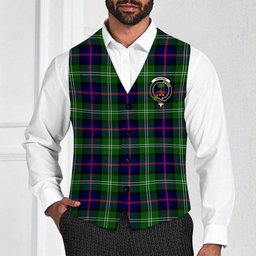 ScotsTee Shop Scottish Swinton SC Crest Tartan Waistcoat Sleeveless Suit Vest