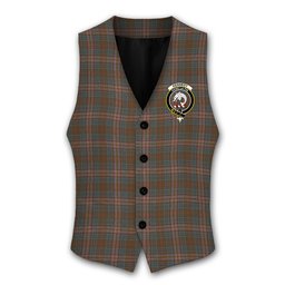 ScotsTee Shop Scottish Kennedy Weathered Crest Tartan Waistcoat Sleeveless Suit Vest