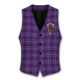 ScotsTee Shop Scottish Learmonth Family Herts Crest Tartan Waistcoat Sleeveless Suit Vest