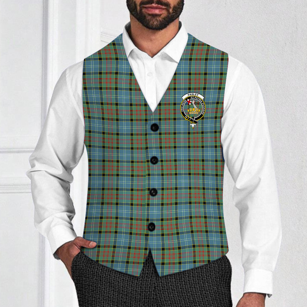 ScotsTee Shop Scottish Pasley District Crest Tartan Waistcoat Sleeveless Suit Vest