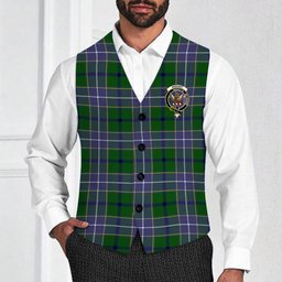 ScotsTee Shop Scottish Wishart Hunting Modern Crest Tartan Waistcoat Sleeveless Suit Vest