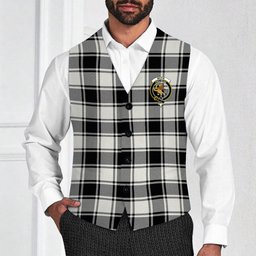 ScotsTee Shop Scottish McFie Black & White Ancient Crest Tartan Waistcoat Sleeveless Suit Vest
