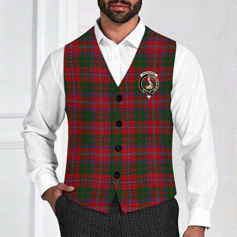 ScotsTee Shop Scottish MacQuarrie 4 Crest Tartan Waistcoat Sleeveless Suit Vest