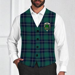 ScotsTee Shop Scottish Irvine Modern Crest Tartan Waistcoat Sleeveless Suit Vest