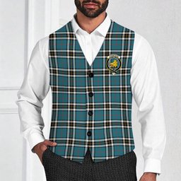 ScotsTee Shop Scottish Thompson Dress Blue Ancient Crest Tartan Waistcoat Sleeveless Suit Vest