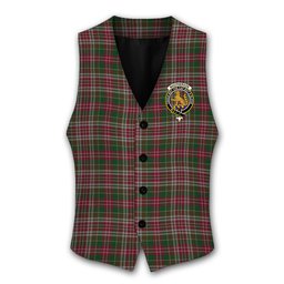 ScotsTee Shop Scottish MacPherson 9 Crest Tartan Waistcoat Sleeveless Suit Vest