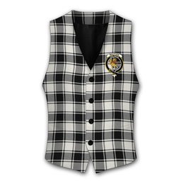 ScotsTee Shop Scottish MacPhee B&W Modern Crest Tartan Waistcoat Sleeveless Suit Vest