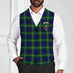 ScotsTee Shop Scottish McIntyre Hunting Modern Crest Tartan Waistcoat Sleeveless Suit Vest
