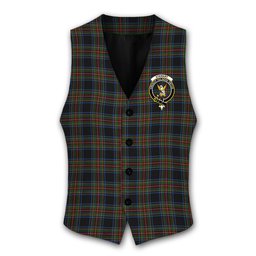 ScotsTee Shop Scottish Stewart Black 2 Crest Tartan Waistcoat Sleeveless Suit Vest