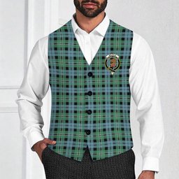 ScotsTee Shop Scottish Melville Modern Crest Tartan Waistcoat Sleeveless Suit Vest