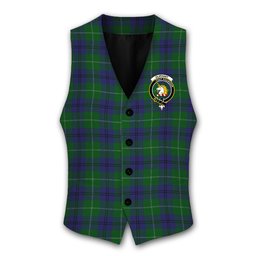 ScotsTee Shop Scottish Oliphant Crest Tartan Waistcoat Sleeveless Suit Vest