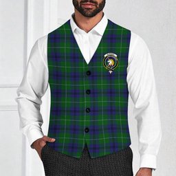 ScotsTee Shop Scottish Oliphant Crest Tartan Waistcoat Sleeveless Suit Vest