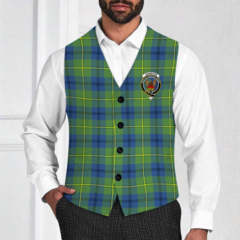 ScotsTee Shop Scottish Johnston Ancient Crest Tartan Waistcoat Sleeveless Suit Vest
