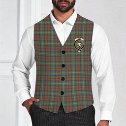 ScotsTee Shop Scottish Shaw Green Modern Crest Tartan Waistcoat Sleeveless Suit Vest