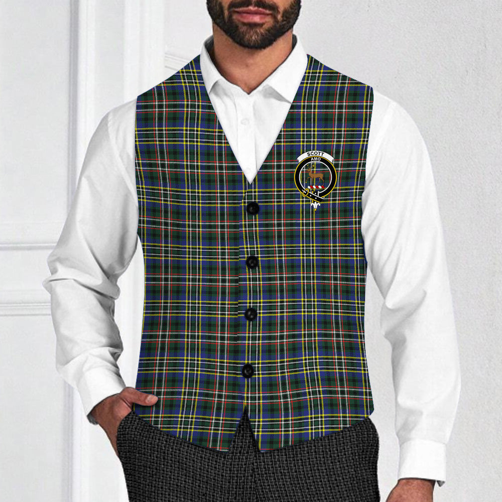ScotsTee Shop Scottish Scott Green Modern Crest Tartan Waistcoat Sleeveless Suit Vest