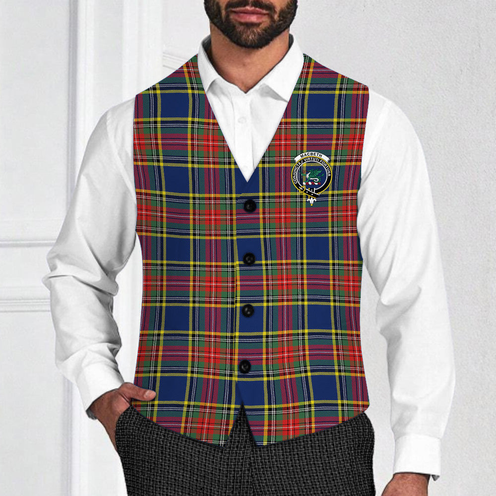 ScotsTee Shop Scottish MacBeth Modern Crest Tartan Waistcoat Sleeveless Suit Vest