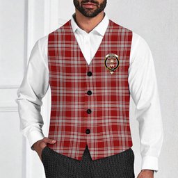ScotsTee Shop Scottish Menzies 1815 Crest Tartan Waistcoat Sleeveless Suit Vest